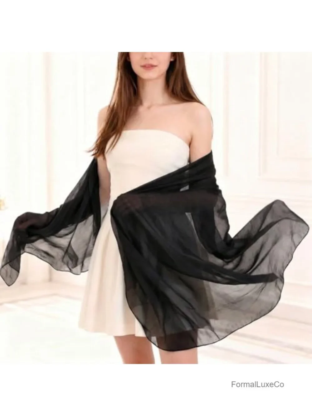 Chiffon Shawl Wrap Lightweight Scarf for Evening Dresses Prom Dating Silky